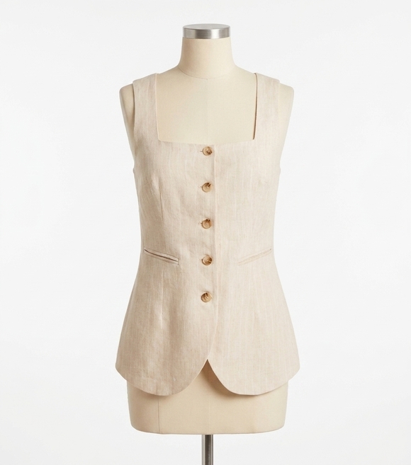 POSSE Jackets & Blazers - NEW POSSE lucille gilet vest in beige pinstripe